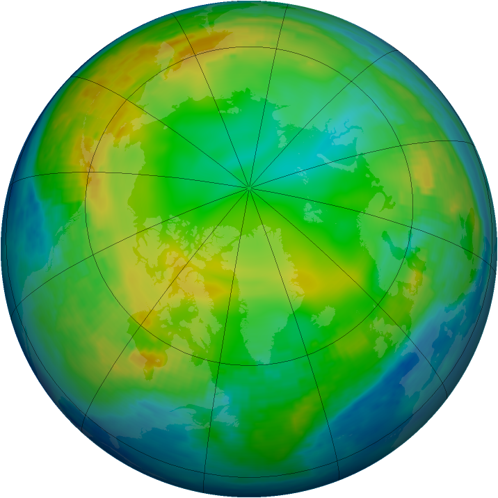 Arctic ozone map for 24 January 1993